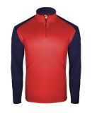 Badger Sportswear 4231 Breakout Quarter-Zip Pullov in Red/ navy