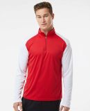 Badger Sportswear 4231 Breakout Quarter-Zip Pullov in Red/ white