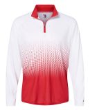 Badger Sportswear 4222 Hex 2.0 Quarter Zip Pullove in Red