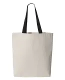 Q-Tees Q4400 11L Canvas Tote with Contrast-Color H in Natural/ black