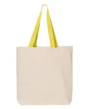 Q-Tees Q4400 11L Canvas Tote with Contrast-Color H in Natural/ yellow