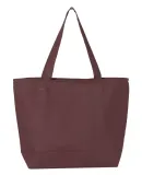 Q-Tees Q611 25L Zippered Tote Chocolate