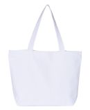 Q-Tees Q611 25L Zippered Tote in White