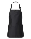 Q-Tees Q4250 Full-Length Apron with Pouch Pocket Black