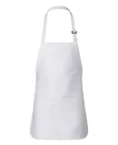Q-Tees Q4250 Full-Length Apron with Pouch Pocket White