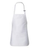 Q-Tees Q4250 Full-Length Apron with Pouch Pocket in White