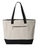 Q-Tees Q1300 19L Zippered Tote Natural/ Black