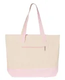 Q-Tees Q1300 19L Zippered Tote Natural/ Light Pink