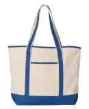 Q-Tees Q1500 34.6L Large Canvas Deluxe Tote Natural/ Royal