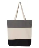 Q-Tees Q125900 11L Tri-Color Tote Black/ Natural/ Light Grey