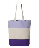Q-Tees Q125900 11L Tri-Color Tote in Purple/ natural/ lavender