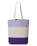 Q-Tees Q125900 11L Tri-Color Tote Purple/ Natural/ Lavender