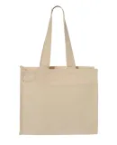 Q-Tees Q1100 14L Tote with Contrast-Color Handles in Natural/ natural