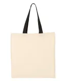 Q-Tees QTB6000 Economical Tote with Contrast-Color Natural/ Black