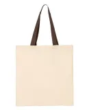 Q-Tees QTB6000 Economical Tote with Contrast-Color Natural/ Chocolate