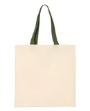 Q-Tees QTB6000 Economical Tote with Contrast-Color Natural/ Forest