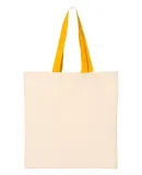 Q-Tees QTB6000 Economical Tote with Contrast-Color Natural/ Gold