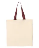 Q-Tees QTB6000 Economical Tote with Contrast-Color Natural/ Maroon