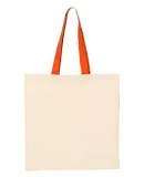 Q-Tees QTB6000 Economical Tote with Contrast-Color Natural/ Orange