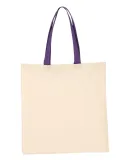 Q-Tees QTB6000 Economical Tote with Contrast-Color Natural/ Purple