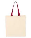 Q-Tees QTB6000 Economical Tote with Contrast-Color Natural/ Red