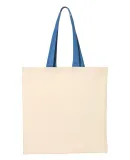 Q-Tees QTB6000 Economical Tote with Contrast-Color Natural/ Royal