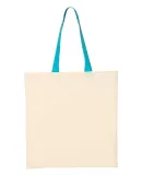 Q-Tees QTB6000 Economical Tote with Contrast-Color Natural/ Turquoise