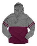 Boxercraft T18 Women's Hooded Pom Pom Jersey in Granite/ maroon