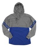 Boxercraft T18 Women's Hooded Pom Pom Jersey in Granite/ royal