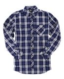 Boxercraft F50 Women's Flannel Shirt in Navy/ silver