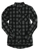 Boxercraft F50 Women's Flannel Shirt in Charcoal/ black buffalo