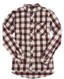 Boxercraft F50 Women's Flannel Shirt in Maroon/ natural buffalo