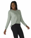 Boxercraft L06 Women's Cuddle Fleece Boxy Crewneck in Oxford heather