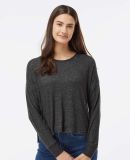 Boxercraft L06 Women's Cuddle Fleece Boxy Crewneck in Charcoal heather