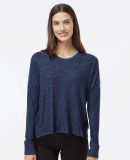 Boxercraft L06 Women's Cuddle Fleece Boxy Crewneck in Navy heather