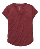 Boxercraft YT34 Girls' Snow Heather V-Neck T-Shirt Maroon Heather