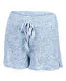 Boxercraft L11 Women's Cuddle Fleece Shorts in Sky blue heather