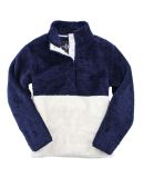 Boxercraft FZ01 Fuzzy Fleece Pullover Navy Stripe/ Natural