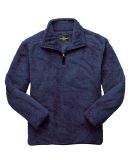 Boxercraft FZ02 Fuzzy Fleece Quarter Zip Pullover Navy Stripe