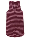 Boxercraft T89 Women's Margo Tank Maroon Stripe