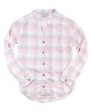Boxercraft FL01 Women's Loungelite Button-Back Shi in Pink/ white/ grey