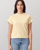 Cotton Heritage OW1086 High-Waisted Crop Tee in Butter cream