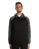 Burnside Clothing 8670 Performance Raglan Pullover Black/ Heather Charcoal