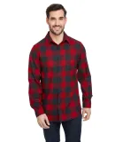 Burnside Clothing 8212 Open Pocket Long Sleeve Fla in Red/ heather black