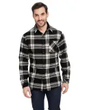 Burnside Clothing 8212 Open Pocket Long Sleeve Fla in Black/ ecru