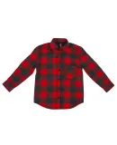 Burnside Clothing 4212 Youth Open Pocket Long Slee Red/ Heather Black