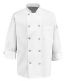 Chef Designs 0423 100% Polyester Ten Pearl Button  in White