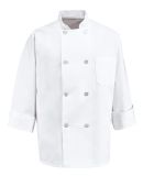 Chef Designs 0403L Eight Pearl Button Chef Coat Lo in White