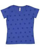 Code V 3629 Women's Star Print Scoop Neck Tee Royal Star