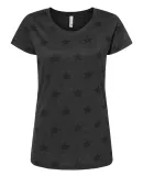 Code V 3629 Women's Star Print Scoop Neck Tee Smoke Star